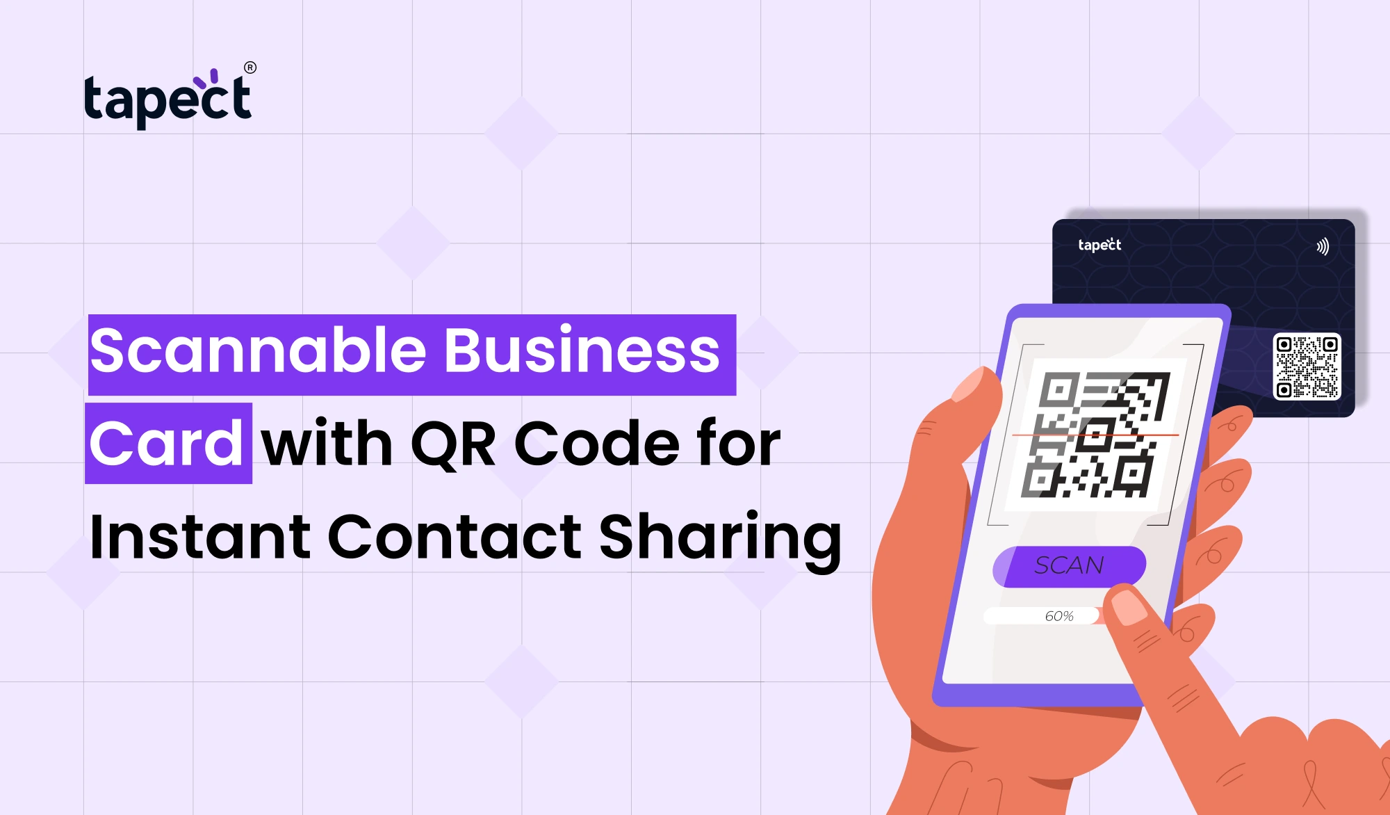 Scannable Business Card with QR Code for Instant Contact Sharing